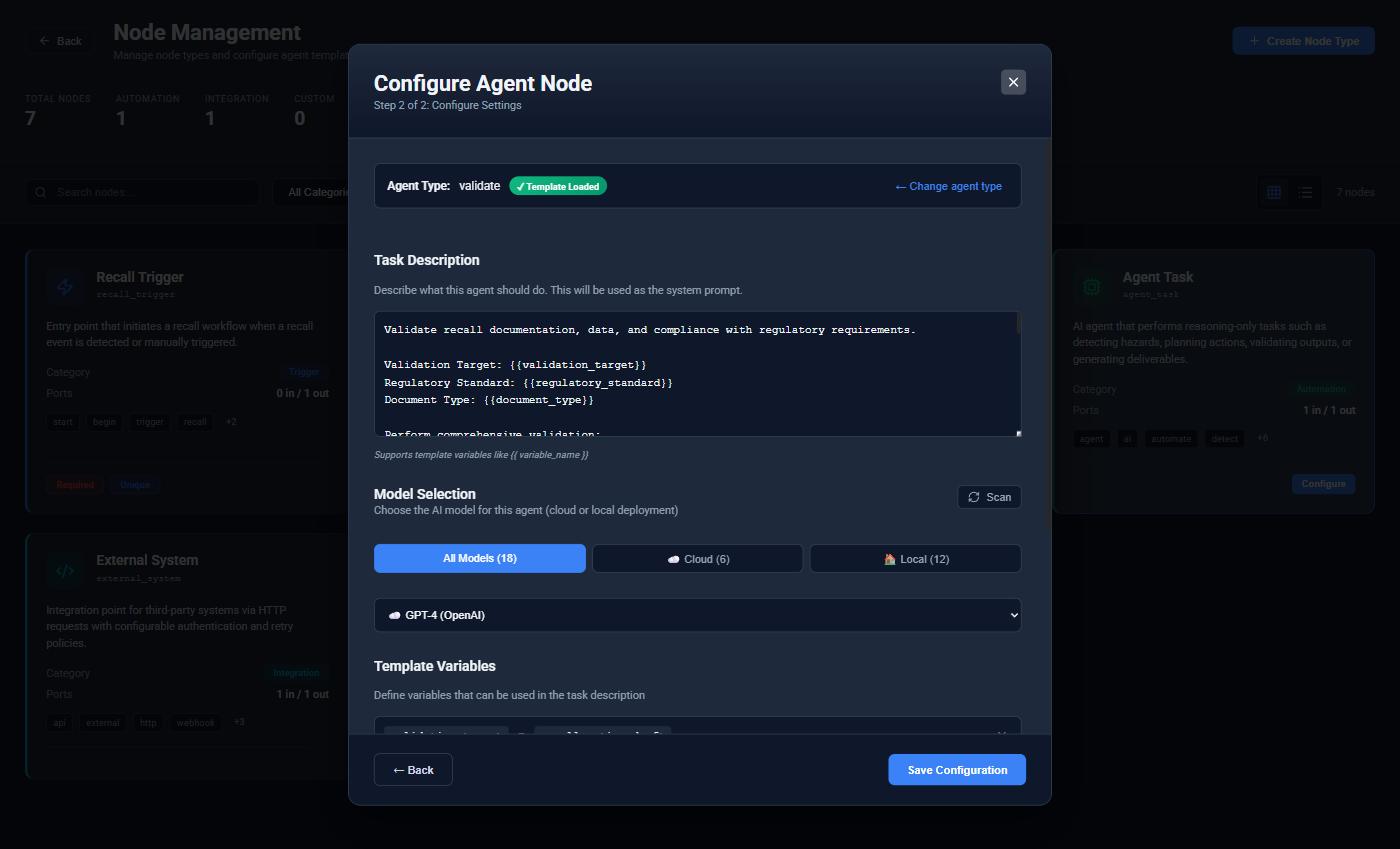 RMGE agent model selection showing cloud and local model options