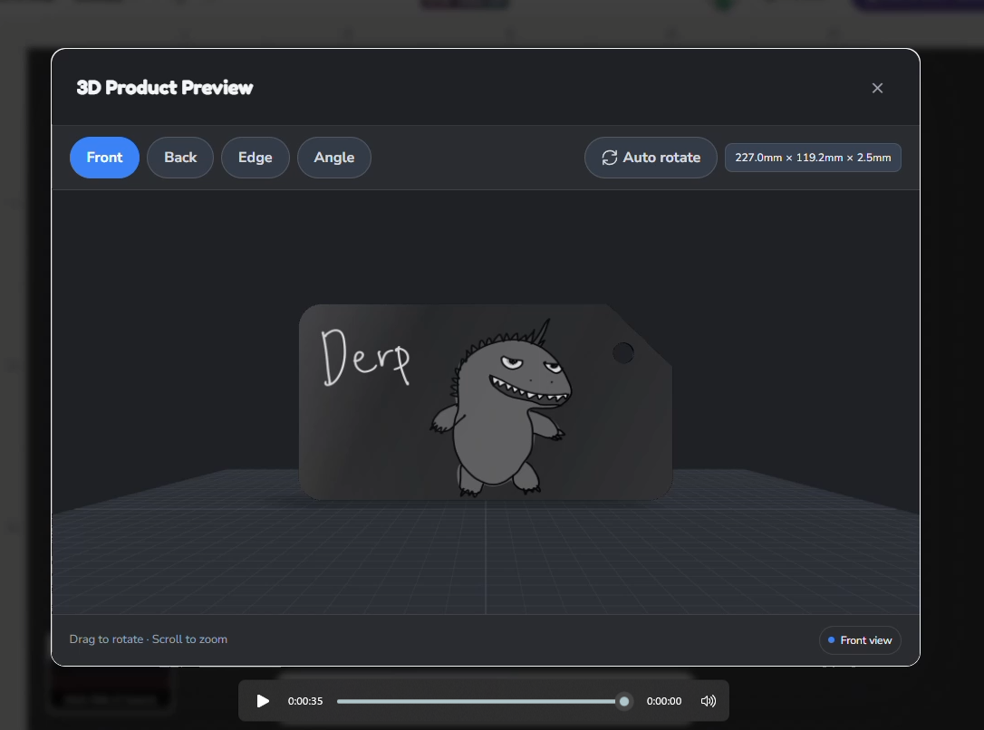 Interactive 3D engraving preview